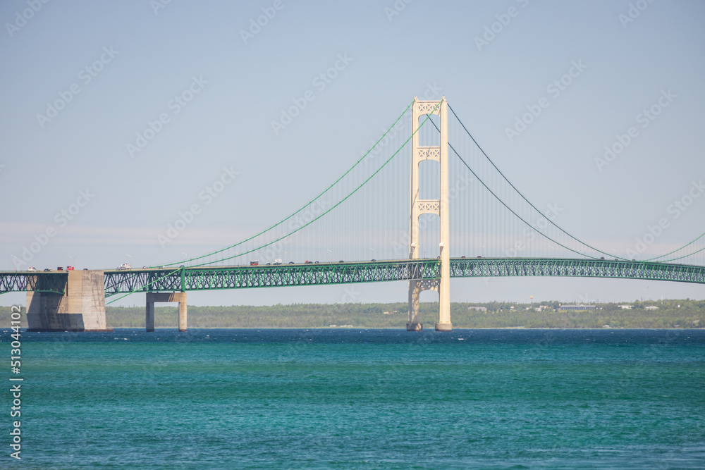 Mackinac Bridge viewed from Mackinaw City, Michigan, USA Mackinac Bridge viewed from Mackinaw City, Michigan, USA