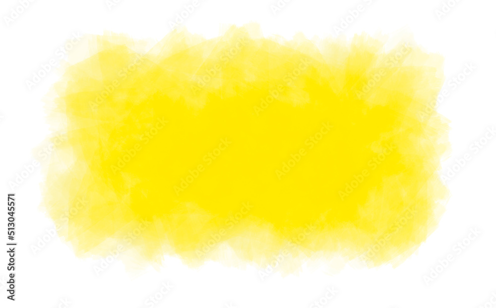yellow watercolor spot on a white background