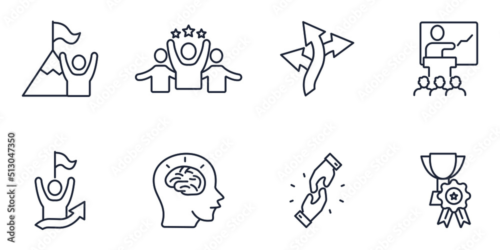Mentoring icons set . OMentoring pack symbol vector elements for infographic web