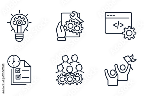 Hackathon icons set . Hackathon pack symbol vector elements for infographic web