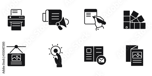 printing icons set . printing pack symbol vector elements for infographic web