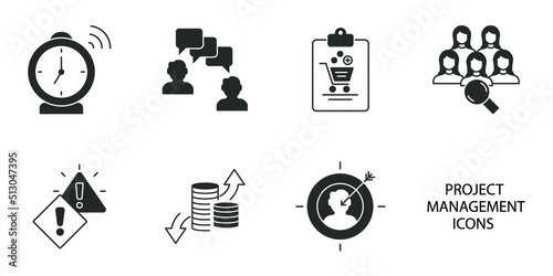 project management icons set . project management pack symbol vector elements for infographic web