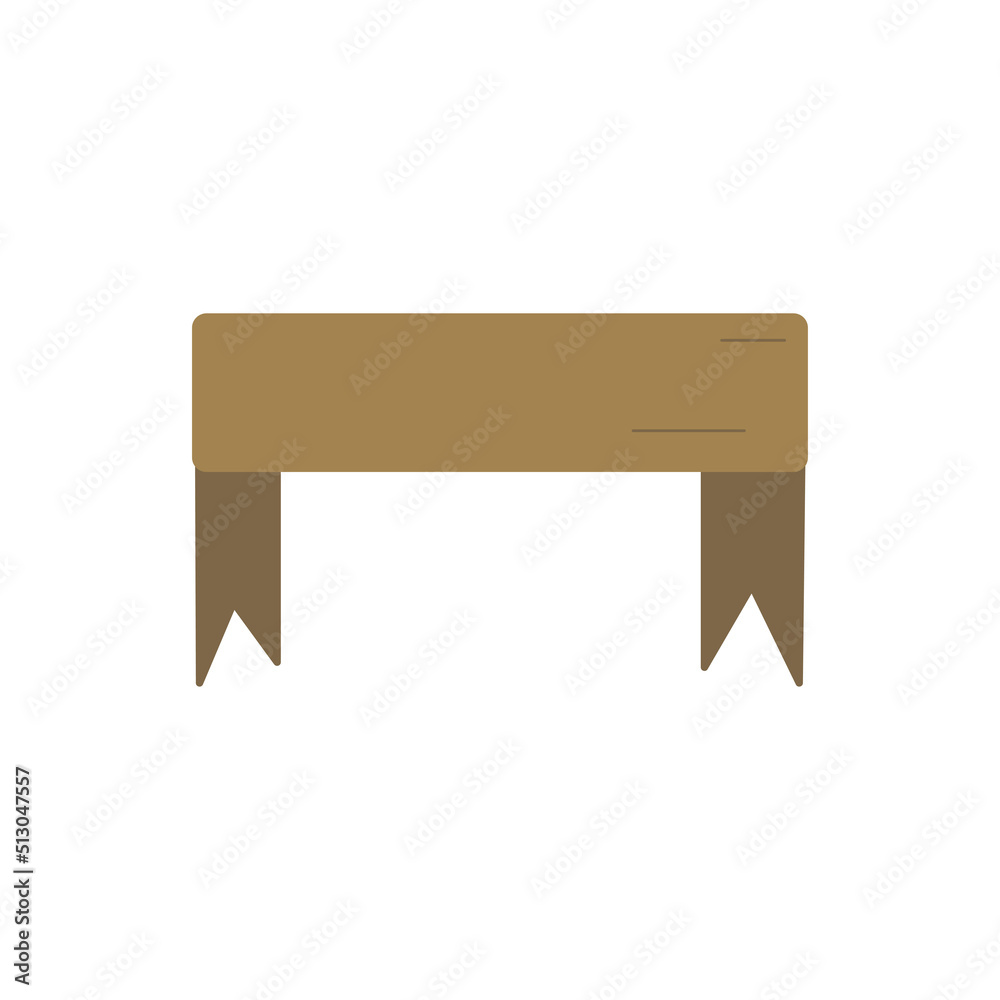 Small old wooden rustic bench for one person. Colorful vector isolated hand drawn illustration Small old wooden rustic bench for one person. Colorful vector isolated hand drawn illustration