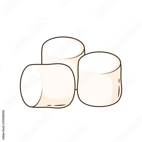 Marshmallow cartoon vector. Marshmallow logo design. Marshmallow icon.