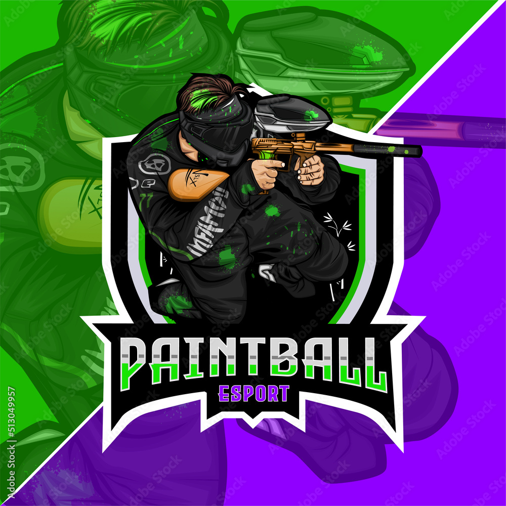 paintball logo, paintball mascot logo