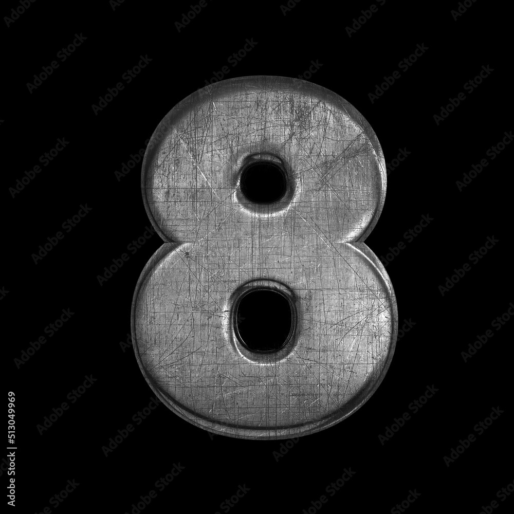 metal number 8 - 3d brushed iron digit - Suitable for industry, underground culture or design related subjects metal number 8 - 3d brushed iron digit - Suitable for industry, underground culture or design related subjects