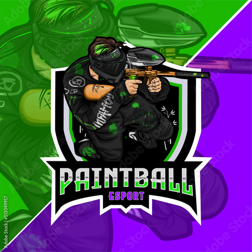paintball logo, paintball mascot logo