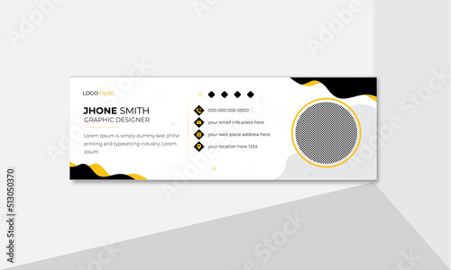 email signature template or email footer and personal social media cover banner design