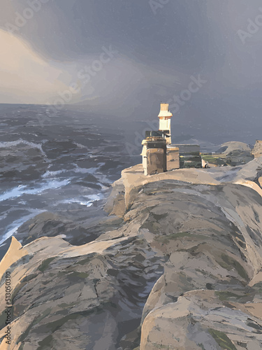 lighthouse in the sea