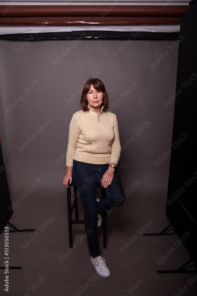 Natural beauty aged. Portrait of old woman Natural beauty aged. Portrait of old woman