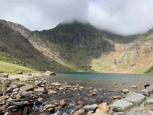landscape with lake and mountains