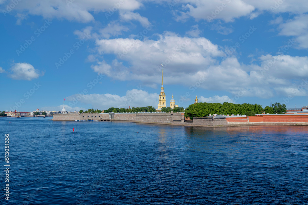 View of the Peter and Paul Fortress and the Neva River in St. Petersburg, Russia