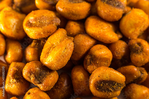 fried corn snack macro image