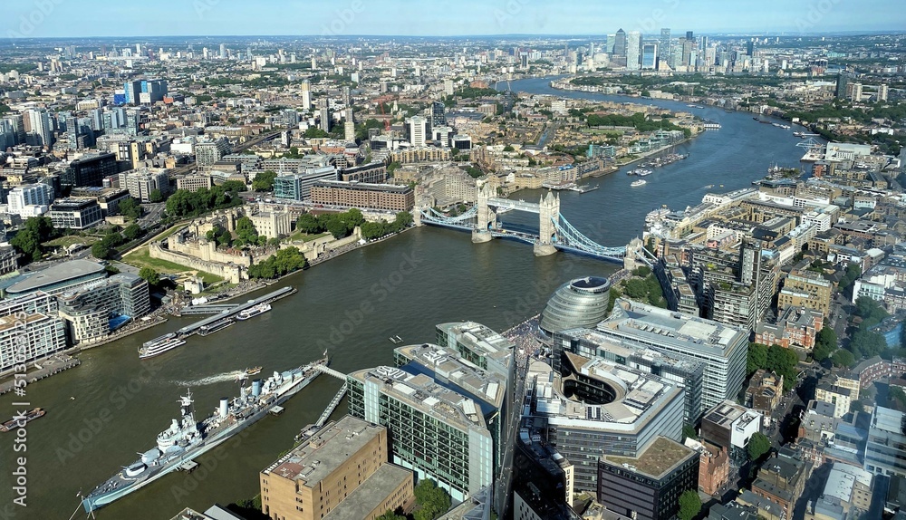 An aerial view of London