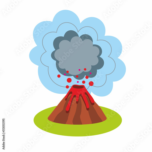 Vector illustration of location game volcano landscape
