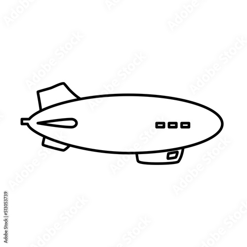 Sterowiec, statek powietrzny - grafika wektorowa