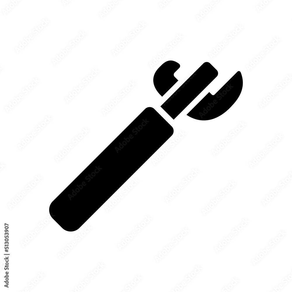 Can opener with wooden handle vector icon Can opener with wooden handle vector icon