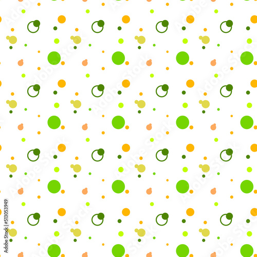 Fototapeta Naklejka Na Ścianę i Meble -  Simple vector pattern of colored circles. Seamless image on a transparent background. Green and yellow shades.