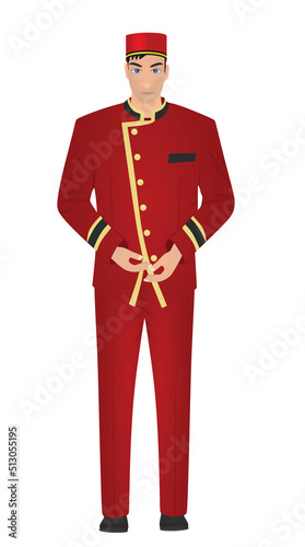 Bellboy receptionist in hotel. vector