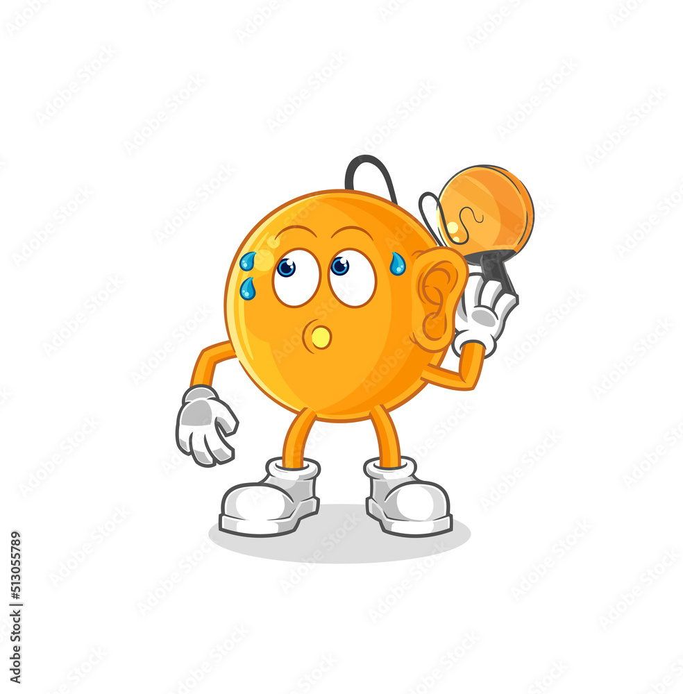 paddle ball eavesdropping vector. cartoon character paddle ball eavesdropping vector. cartoon character