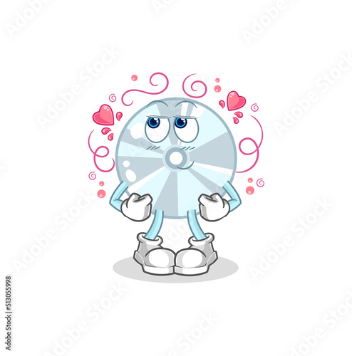 CD shy vector. cartoon character