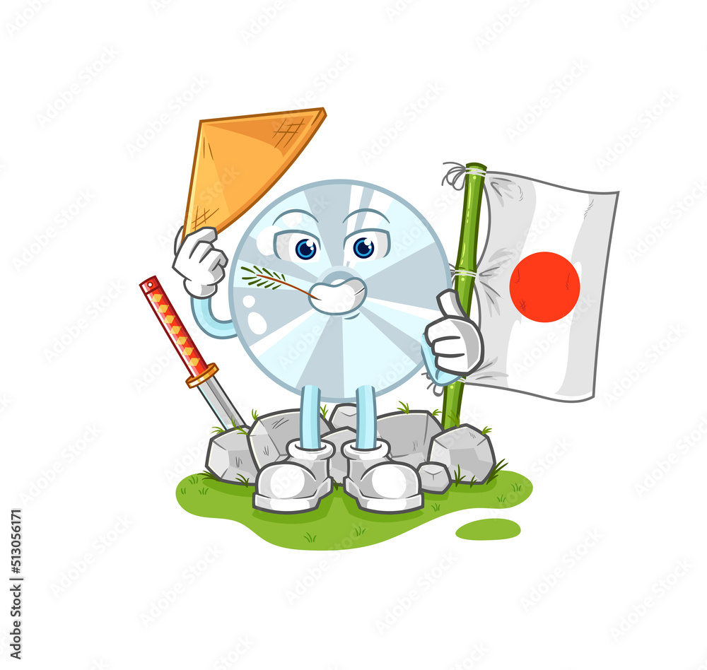 CD japanese vector. cartoon character CD japanese vector. cartoon character