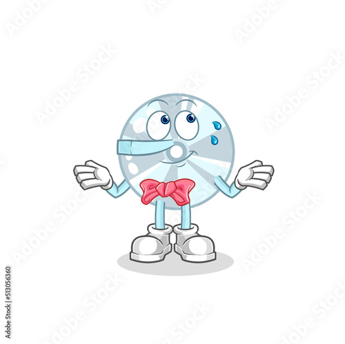 CD lie like Pinocchio character. cartoon mascot vector