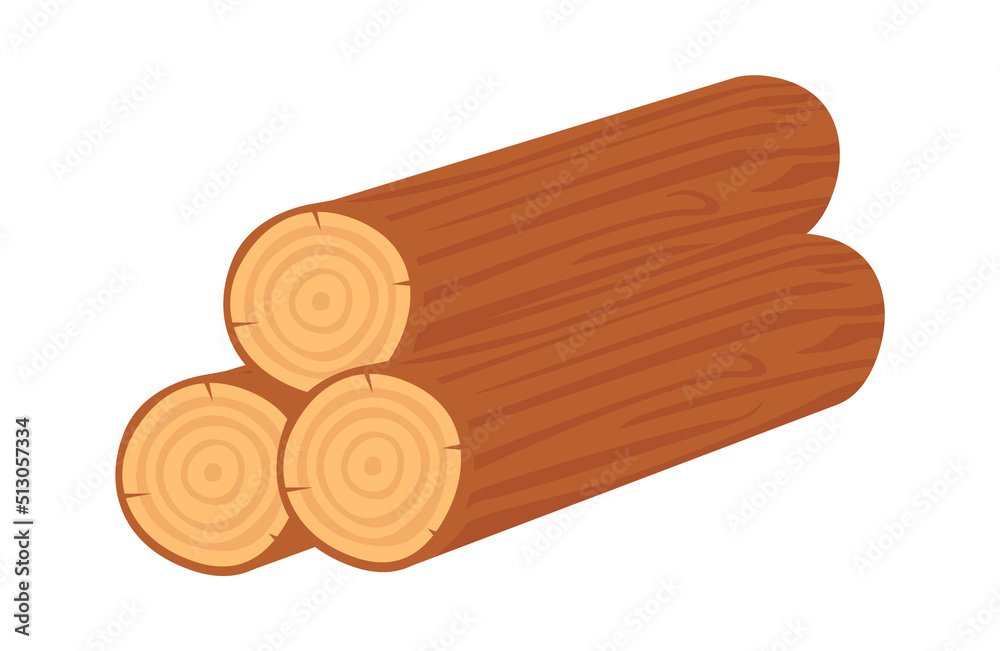 Fotografie Wooden logs icon. Vector illustration