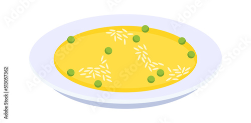 Pea soup food icon. Vector illustration