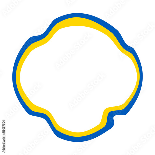 Vector illustration of Ukrainian flag ribbon on a white background