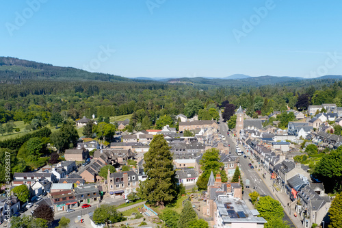 Aerial view of Banchory village in Aberdeenshire photo