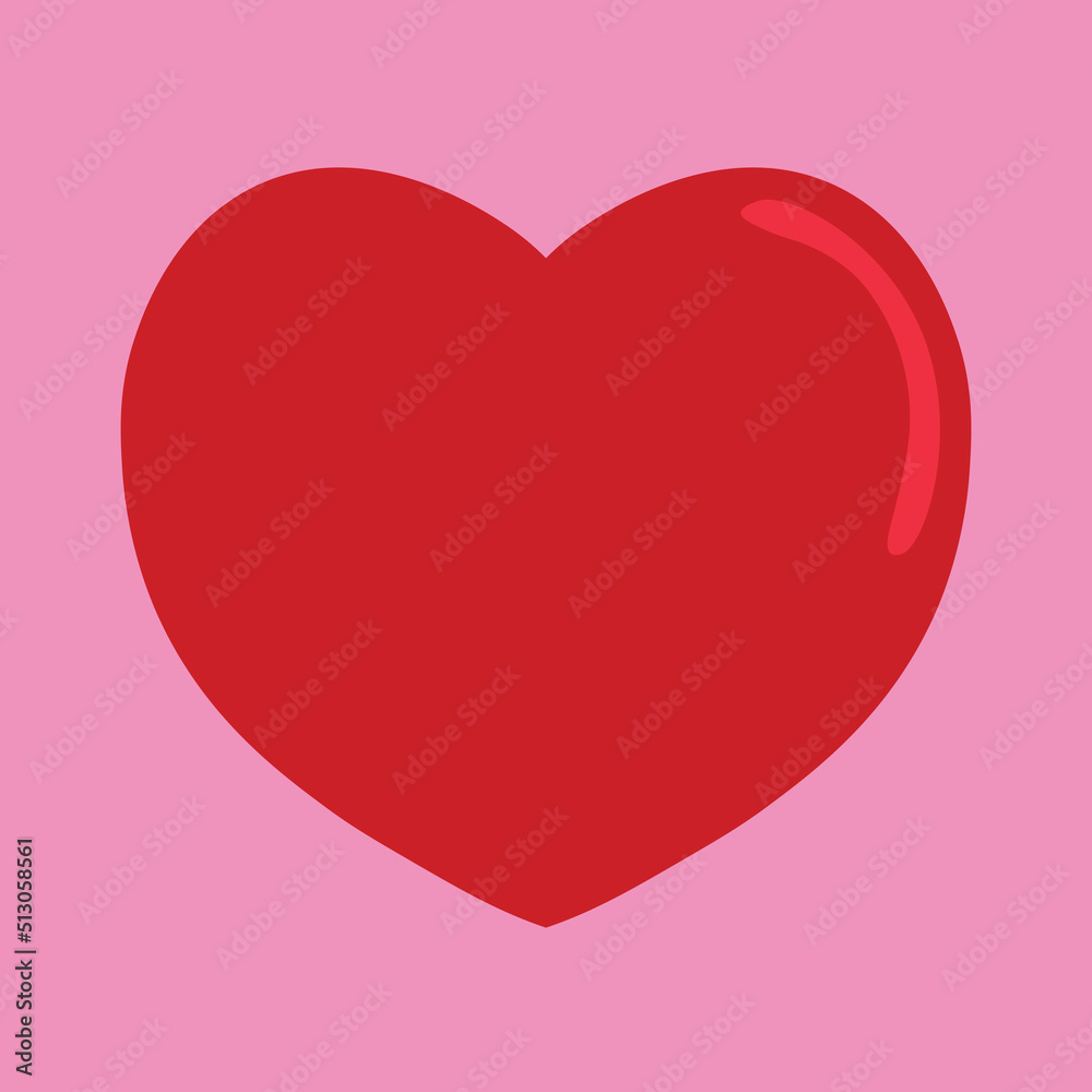 Red valentine heart icon. Love concept. Vector illustration