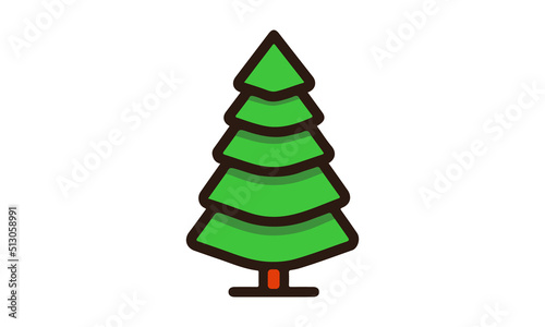 Pine Tree Christmas Tree Illustration Vector Image Isolated