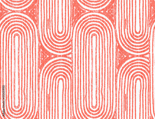 Vector contemporary seamless pattern with aesthetic hand drawn abstract shapes and geometric elements. Creative Mid Century minimalist bohemian contemporary design, print, poster, background