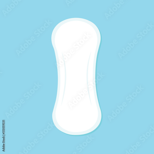 White women pad isolated on blue background. Health care concept. Flat design. Vector illustration