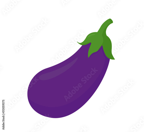 Eggplant. Fresh and healthy food. Vector illustration of cartoon organic vegetables.