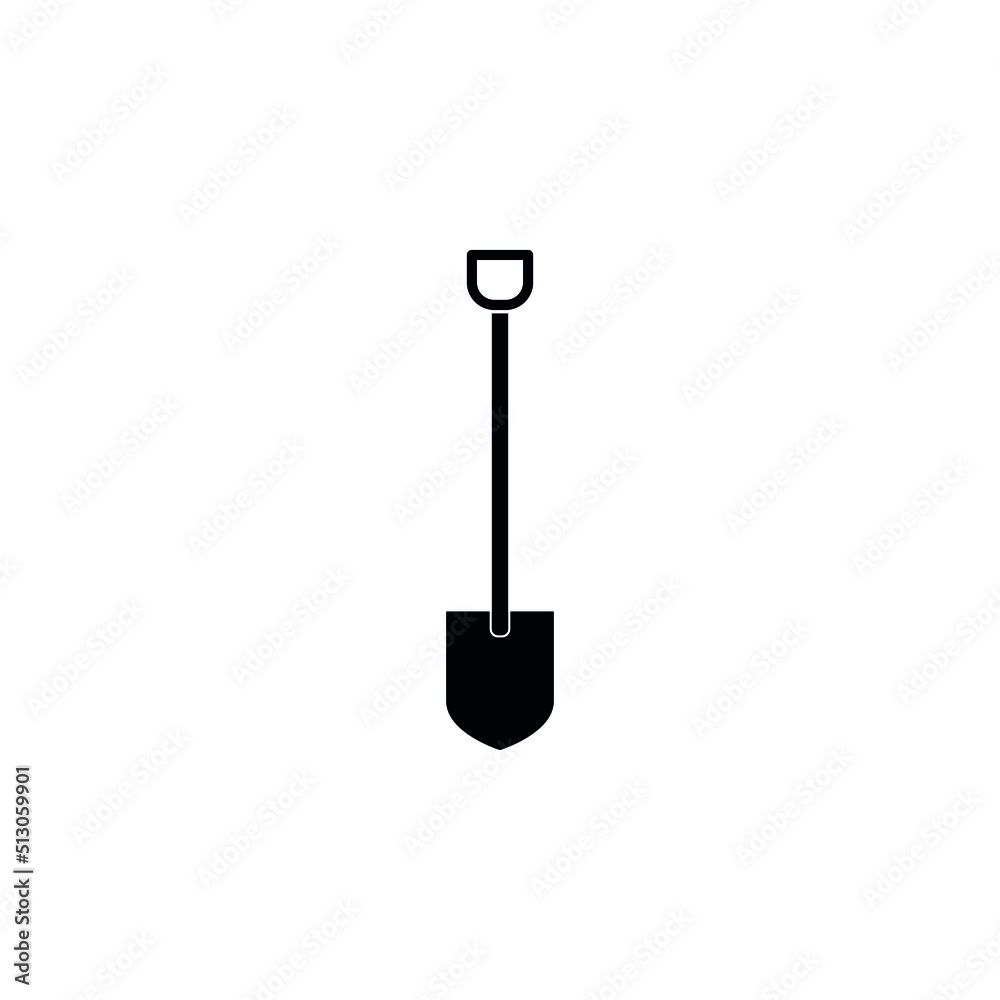 Shovel Icon Vector Design Template. Editable Stroke. Shovel icon. Gardening concept, digging symbol. Web site page and mobile app design element.
