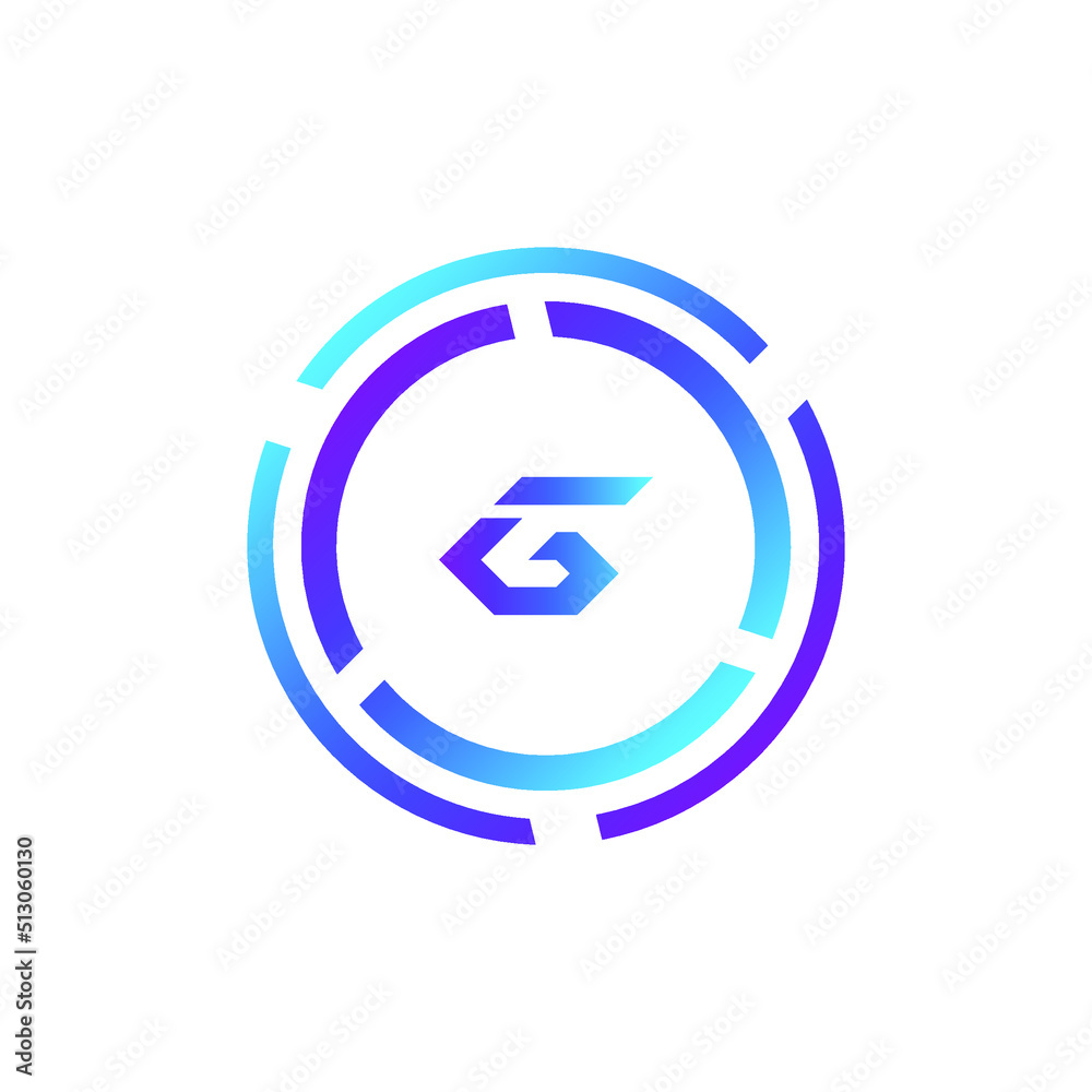 Creative Letter G logo design with point or dot symbol Creative Letter G logo design with point or dot symbol