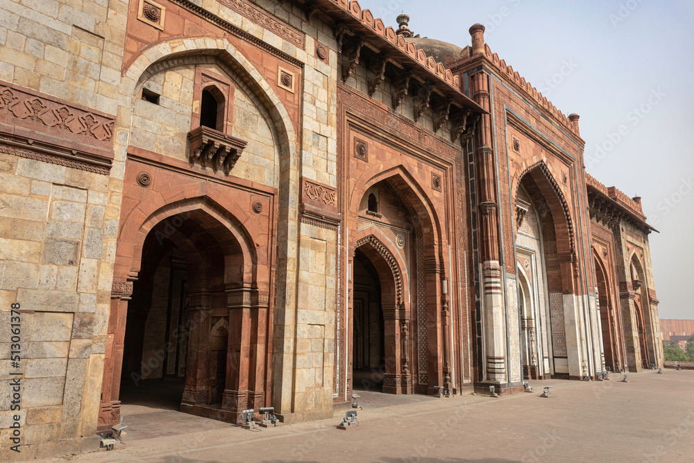 Qila Kuhna Masjid Mosque inside of old fortress Purana Quila, Delhi, India