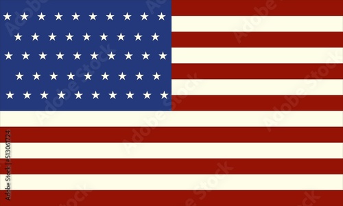 american flag, united states of america Vector background with vintage textured decoration in flat style