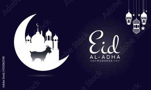 Eid al adha mubarak background design Royalty  photo