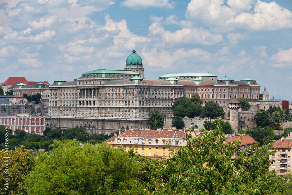 Aerial view of Buda Castle in Budapest
