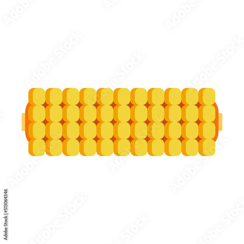 Illustration of fresh corn isolated on white background. carbohydrate. main course