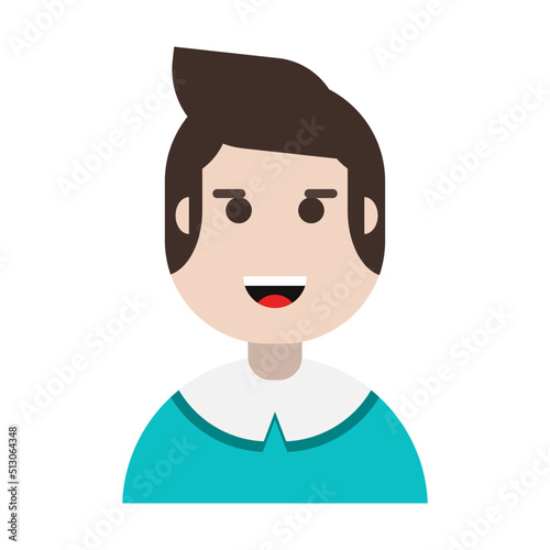 Human avatar with happy face and cozy outfit