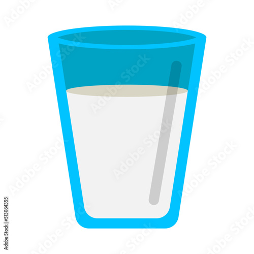 a glass of milk. Flat design