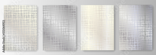 Set collection of silver backgrounds with fine mesh