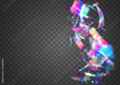 Light Confetti. Glitch Effect. Kaleidoscope Glitter. Laser Carnaval Backdrop. Festive Art. Flying Foil. Disco Banner. Blue Metal Tinsel. Violet Light Confetti