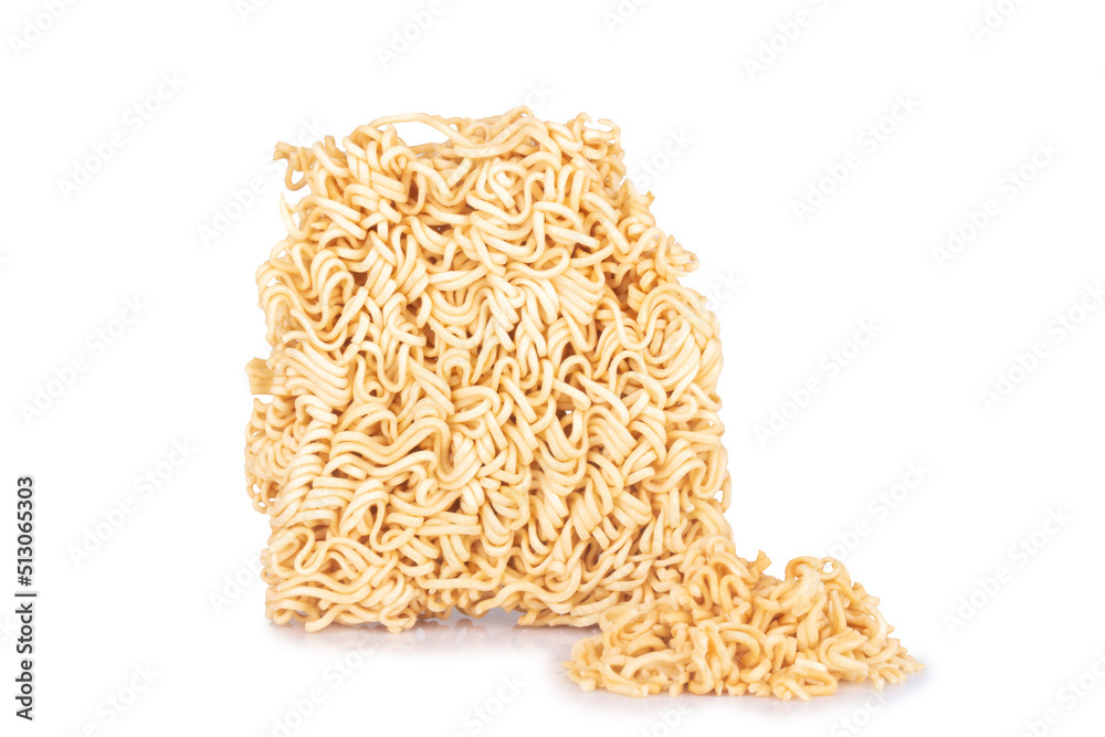 instant noodles isolated on white background pile instant noodles isolated on white background pile