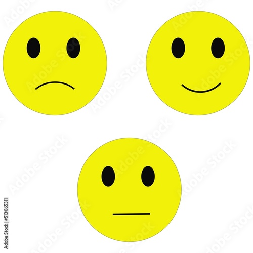 Set of smileys. Smiley Icon Smiling Face Flat Style.