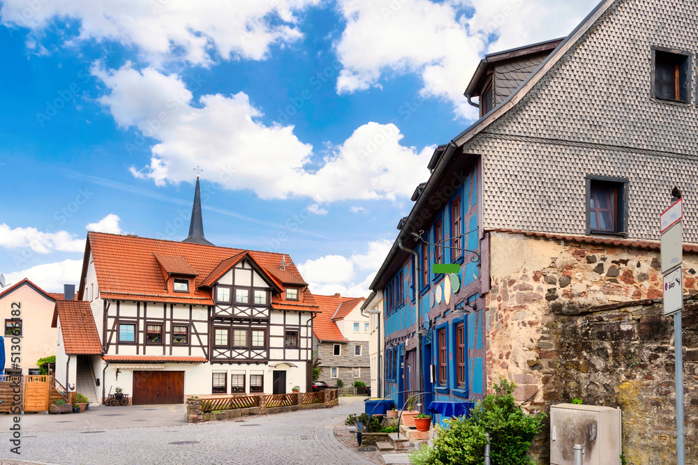 Naklejka premium Cityscape of the historic Schlüchtern, Hesse, Germany